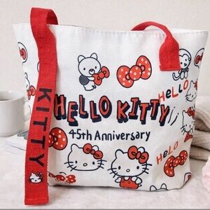 Hello Kitty Red & White 45th Anniversary Graphic Tote